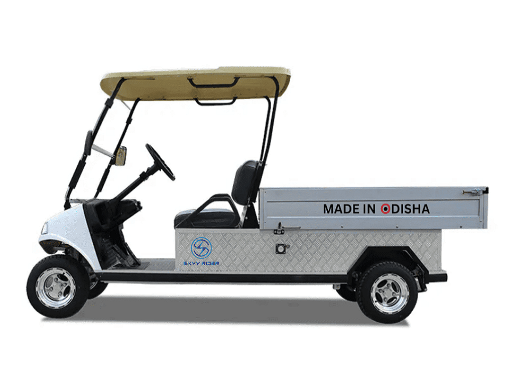 A versatile golf cart cargo from Nucleus Motors, designed for efficient transport of goods while promoting environmentally friendly practices.